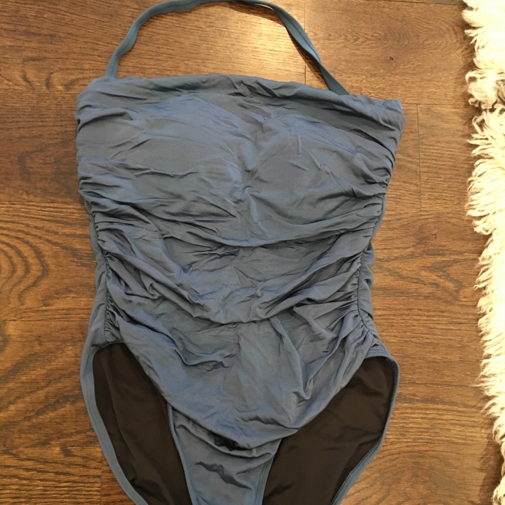 Blue one piece bathing suit - Large
